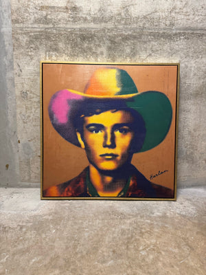 The Bronze Cowboy | One-off Giclée Artwork With Acrylic Paint (38" x 38")