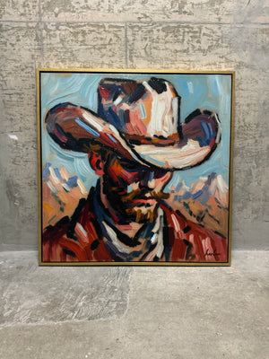 The Old West Cowboy | Impressionist Acrylic Painting (38" x 38")