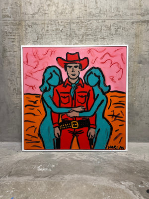 Western Threesome | One-off Artwork With Acrylic Paint (38" x 38")