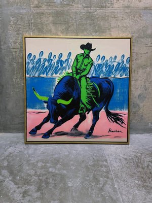Unchained Rodeo | One-off Archival Artwork With Acrylic Paint (38" x 38")